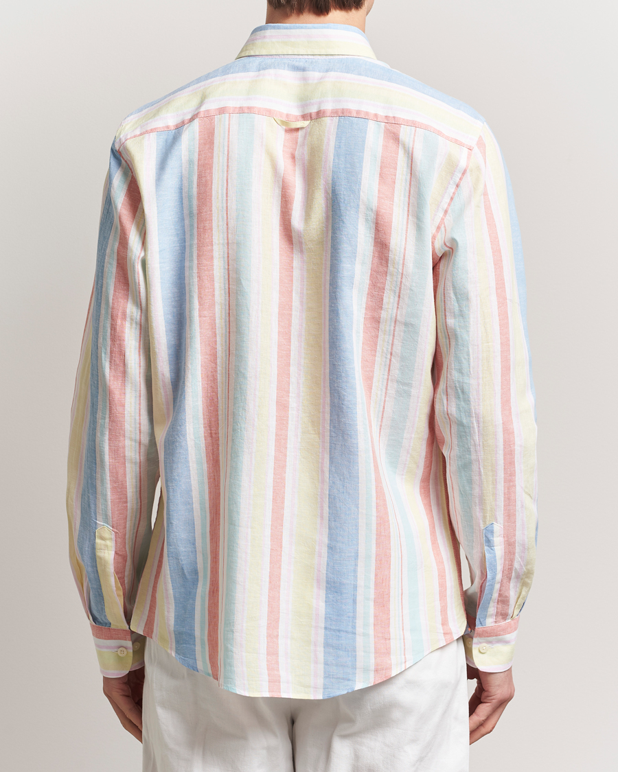 Uomini | Camicie | Morris | Happy Linen Striped Shirt Yellow