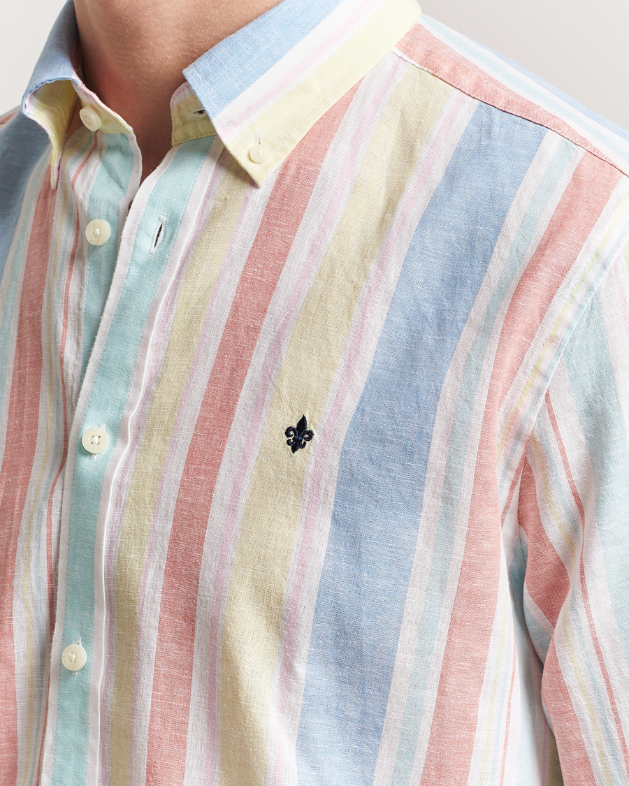 Uomini | Camicie | Morris | Happy Linen Striped Shirt Yellow