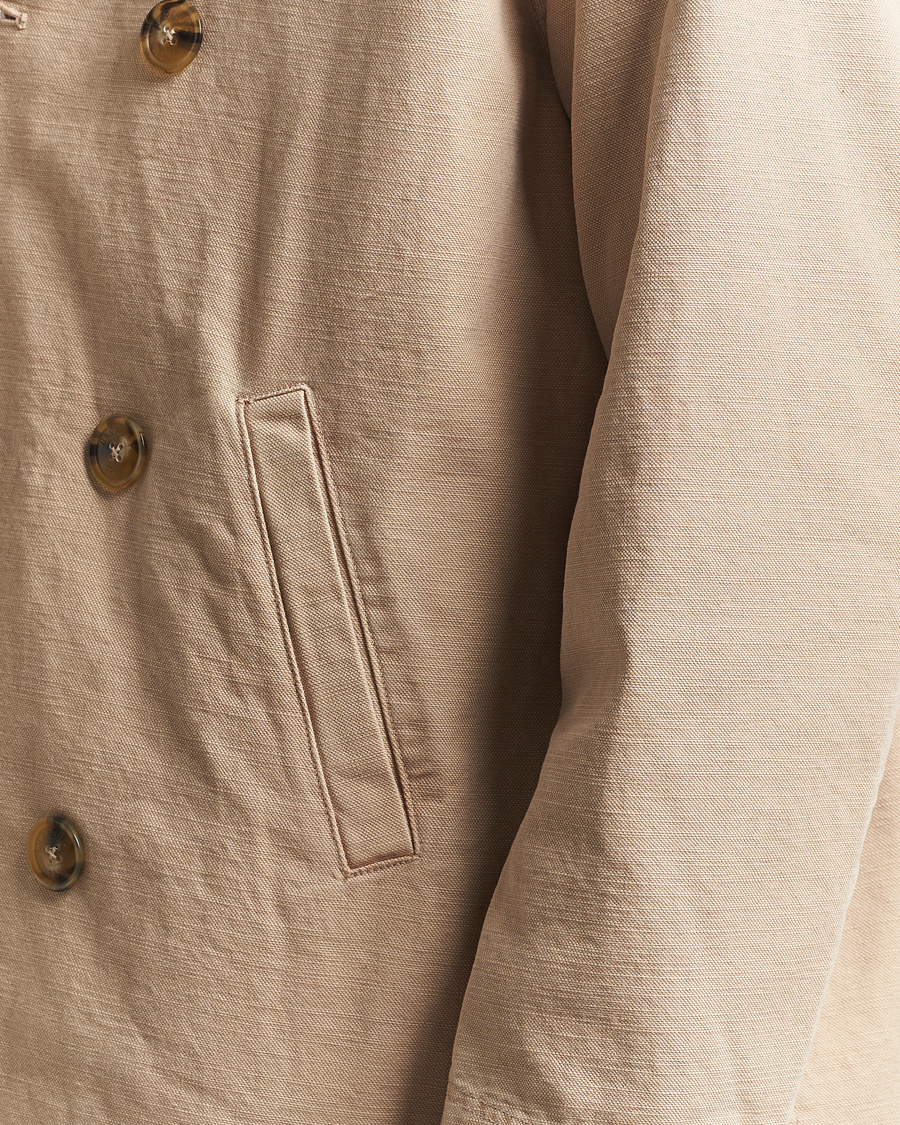 Uomini | Giacche | Baracuta | Garment Dyed Canvas Peacoat British Khaki
