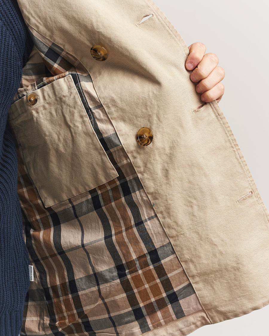 Uomini | Giacche | Baracuta | Garment Dyed Canvas Peacoat British Khaki