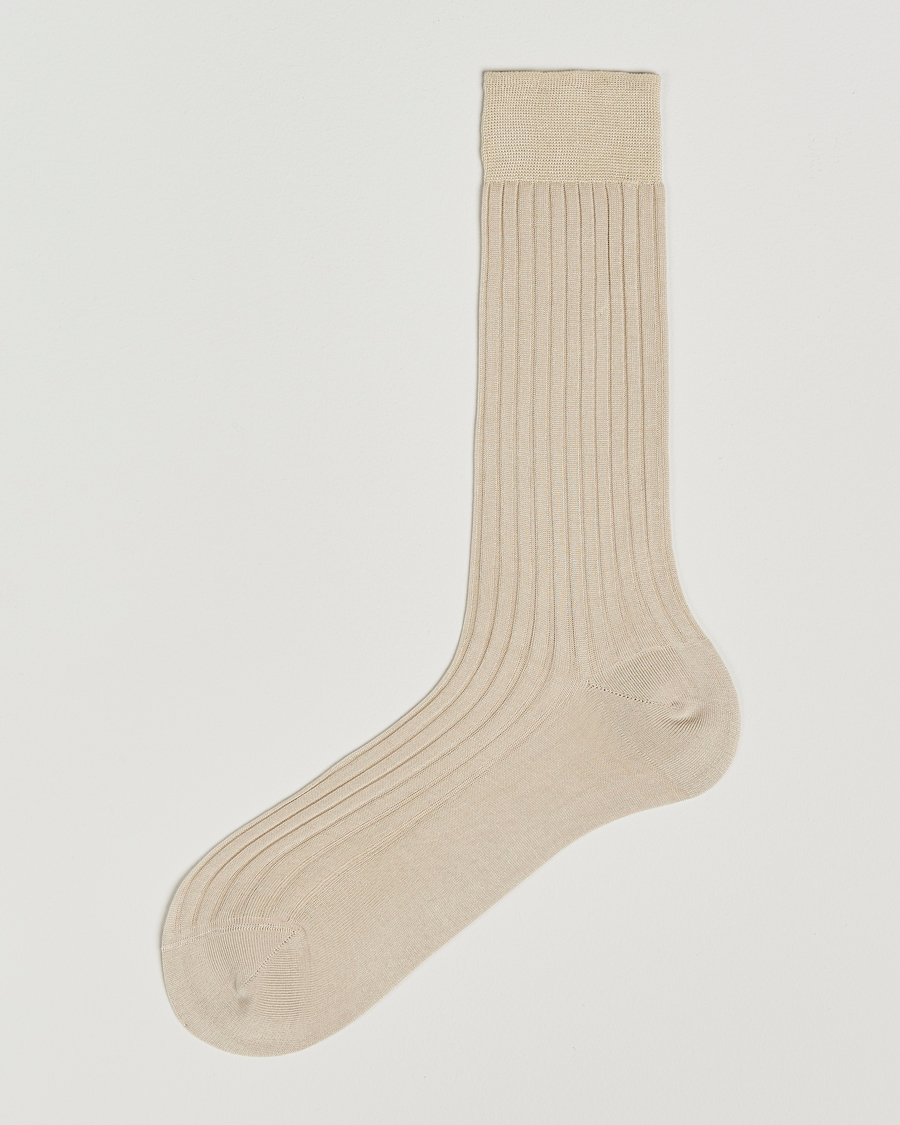 Uomini | Biancheria intima | Bresciani | Cotton Ribbed Short Socks Light Beige