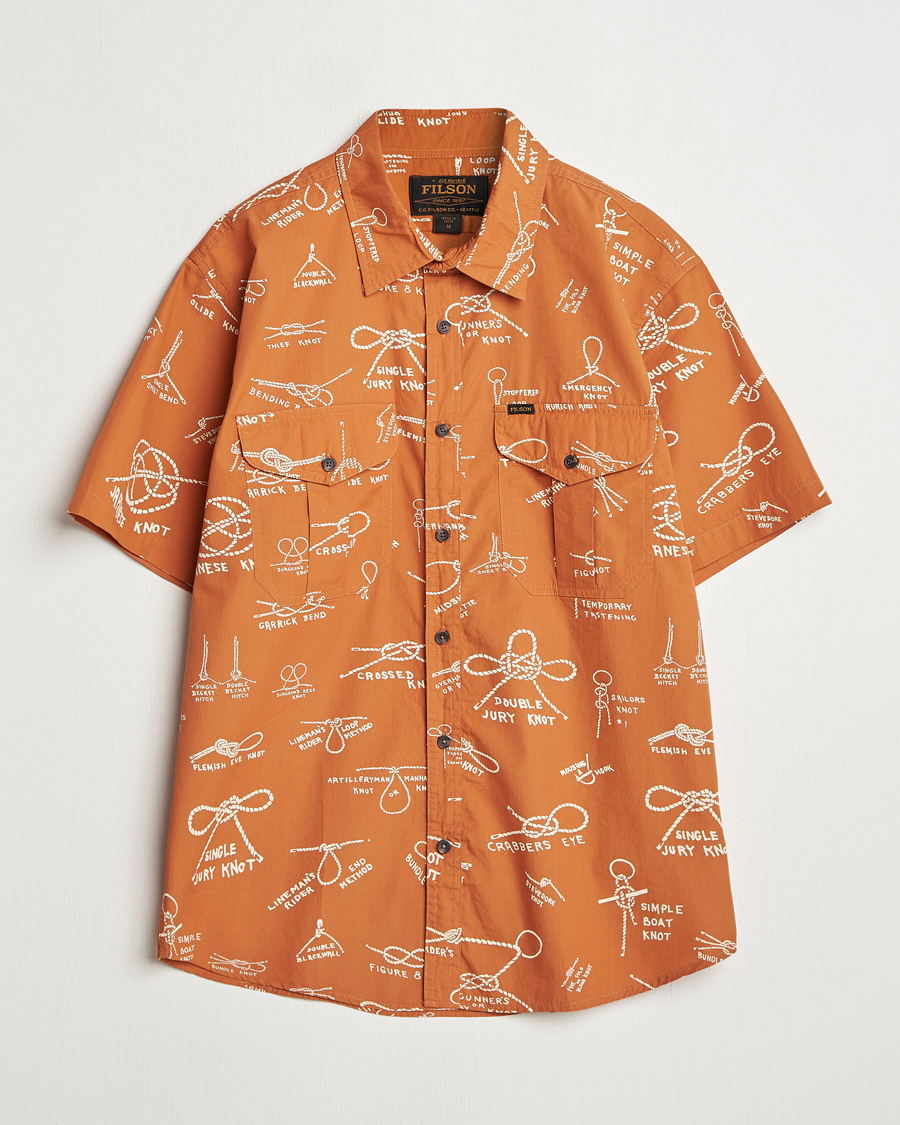 Uomini | Camicie | Filson | Washed Short Sleeve Shirt Bourbon