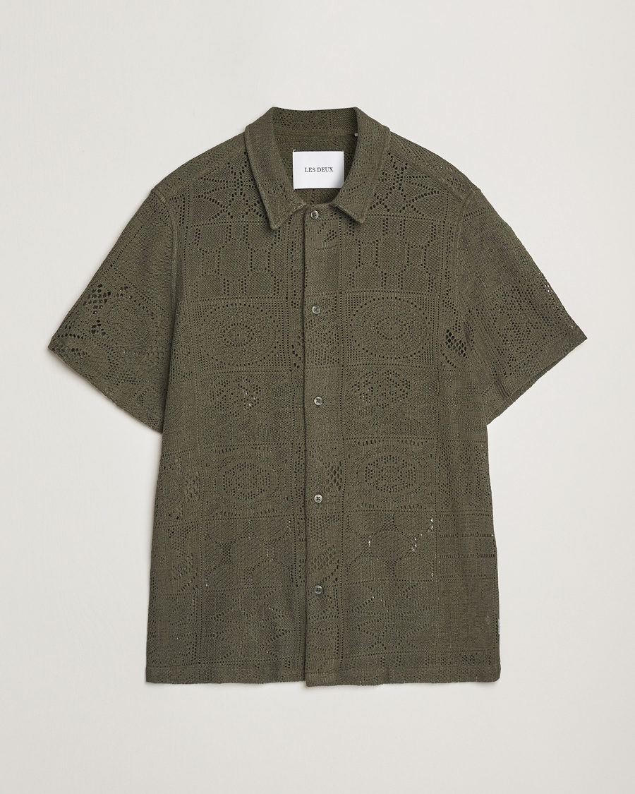 Uomini | Camicie | LES DEUX | Hector Lace Short Sleeve Shirt Green