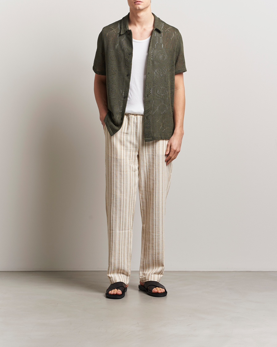 Uomini | Camicie | LES DEUX | Hector Lace Short Sleeve Shirt Green