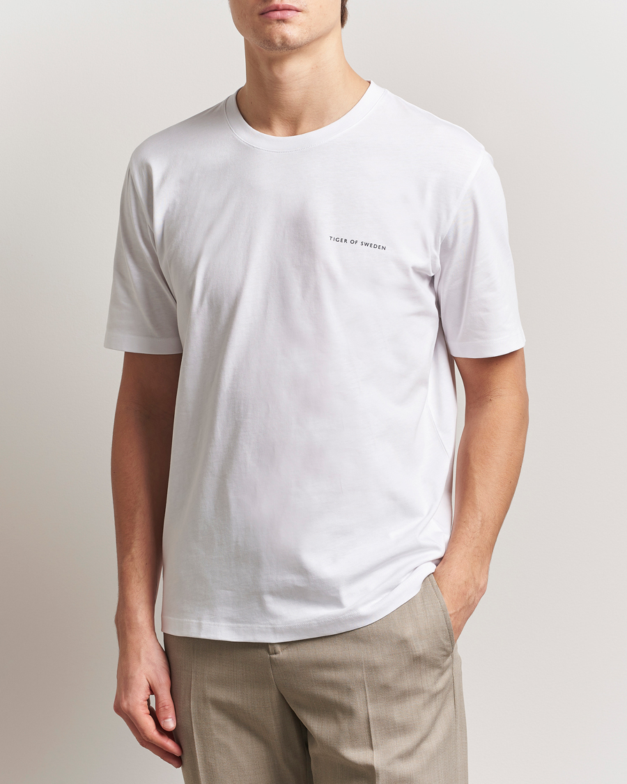 Uomini | T-shirt | Tiger of Sweden | Pro Cotton Logo T-Shirt Pure White