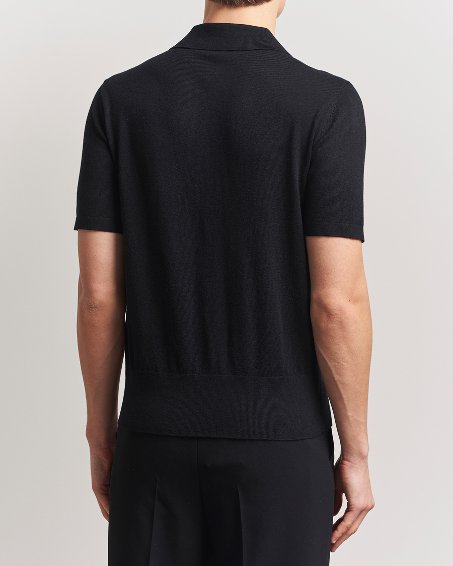 Uomini | Camicie | Tiger of Sweden | Araawen Knitted Short Sleeve Shirt Black