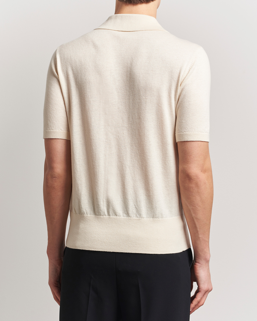 Uomini | Camicie | Tiger of Sweden | Araawen Knitted Short Sleeve Shirt Off White