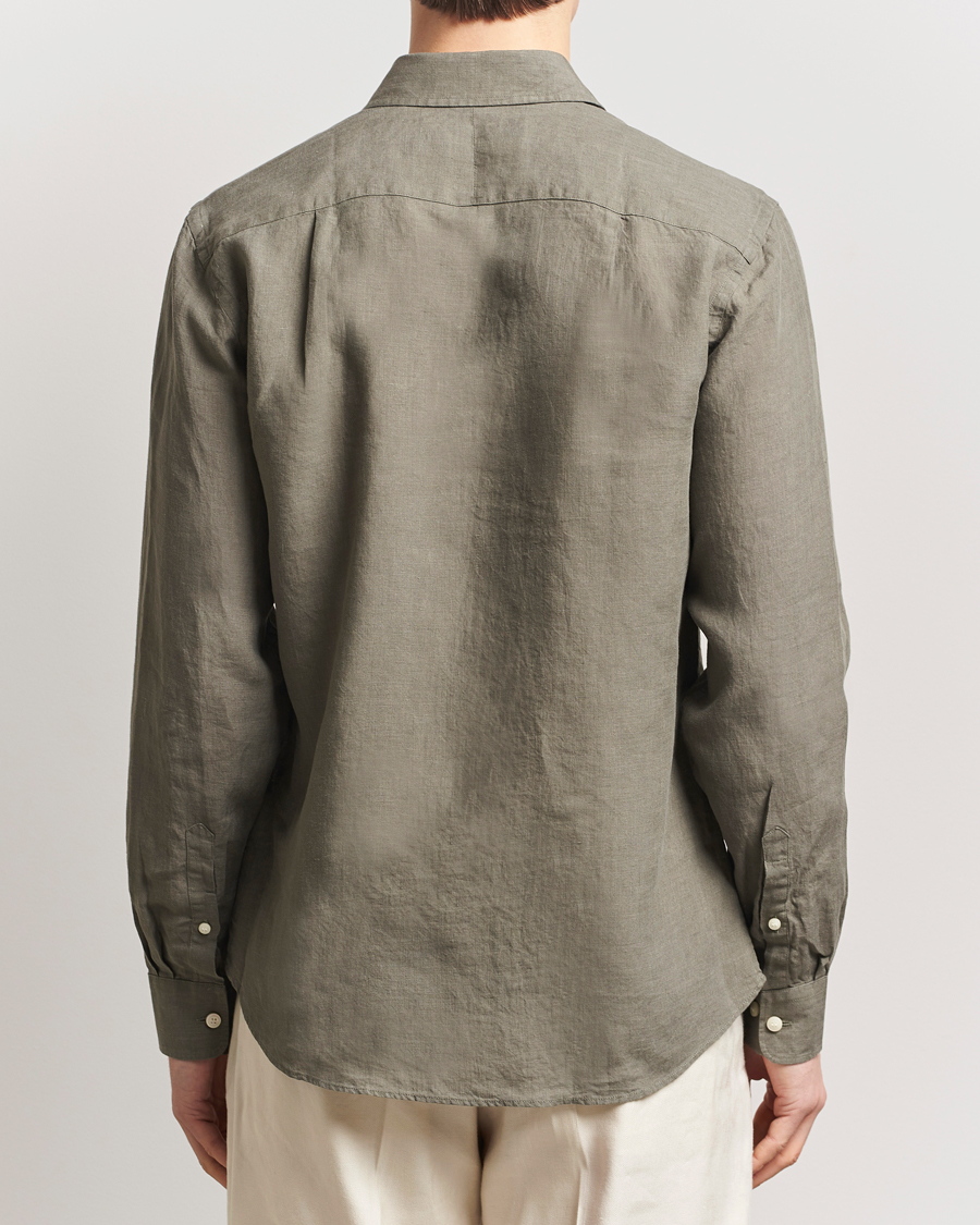 Uomini | Camicie | Tiger of Sweden | Spenser Linen Shirt Thyme Green