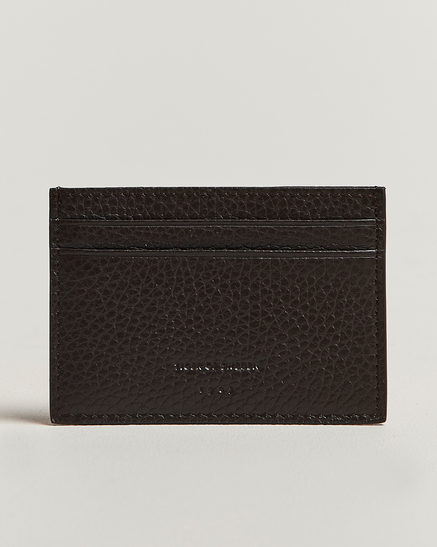 Uomini | Tiger of Sweden Wharf Leather Card Holder Dark Brown | Tiger of Sweden | Wharf Leather Card Holder Dark Brown