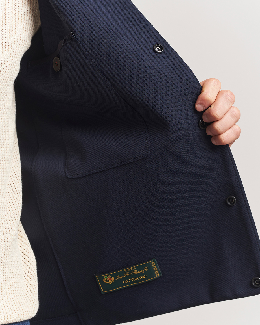 Uomini | Giacche | Harris Wharf London | Loro Piana Cavalry Twill Coach Jacket Navy Blue