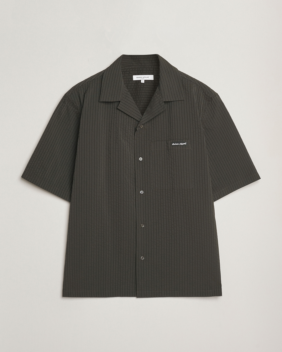 Uomini | Camicie | Maison Kitsuné | Resort Seersucker Short Sleeve Shirt Ranger Green