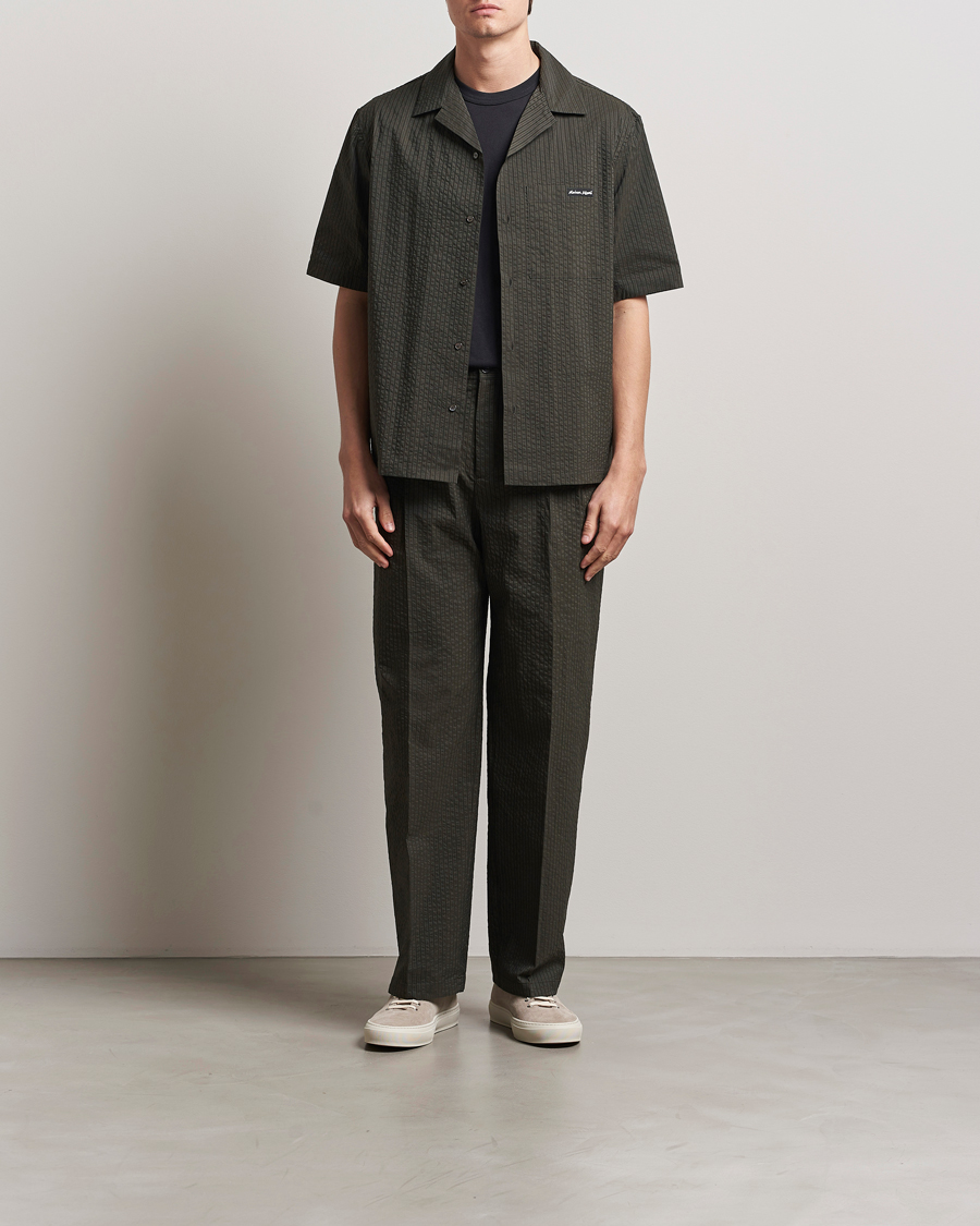 Uomini | Camicie | Maison Kitsuné | Resort Seersucker Short Sleeve Shirt Ranger Green