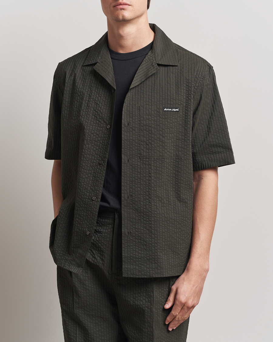 Uomini | Camicie | Maison Kitsuné | Resort Seersucker Short Sleeve Shirt Ranger Green