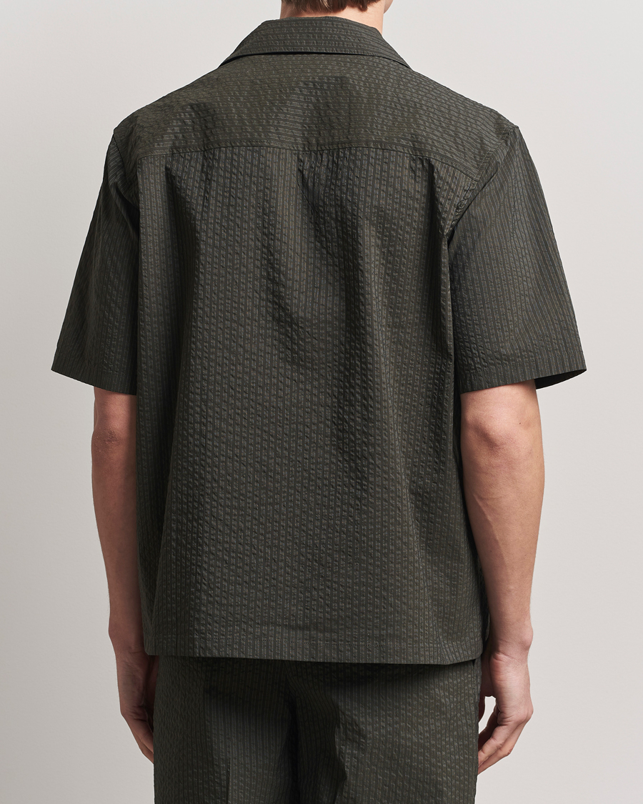 Uomini | Camicie | Maison Kitsuné | Resort Seersucker Short Sleeve Shirt Ranger Green