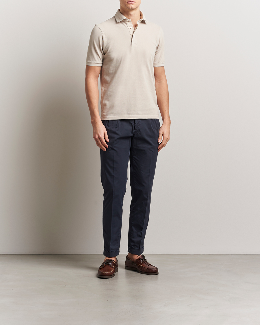 Uomini | Polo | Gran Sasso | Washed Polo Beige Melange