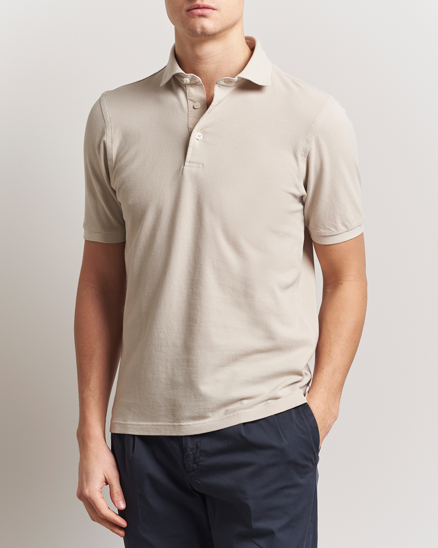 Uomini | Polo | Gran Sasso | Washed Polo Beige Melange