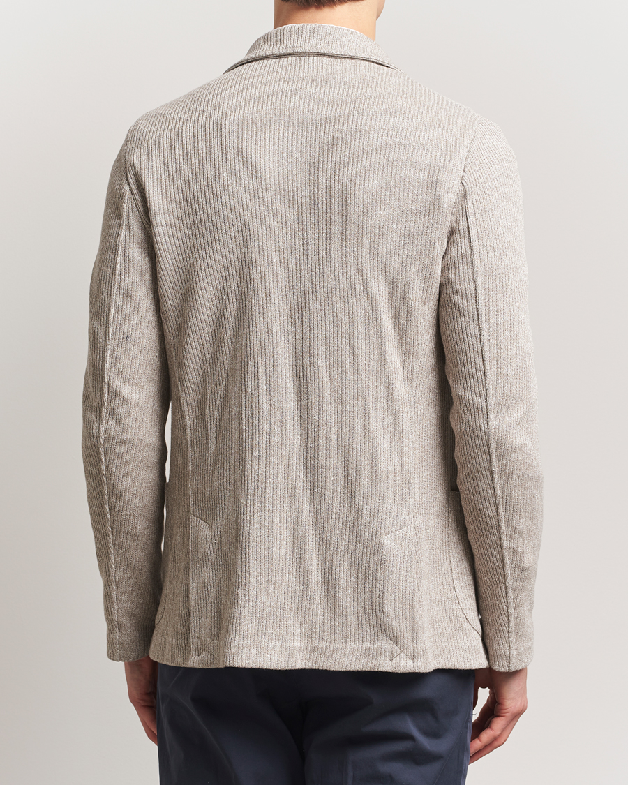 Uomini | Blazers | Gran Sasso | Linen/Cotton Knitted Blazer Beige Melange