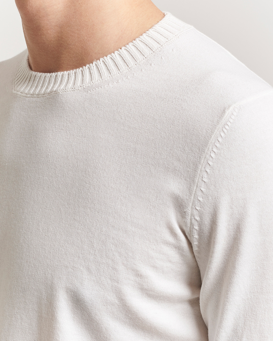 Uomini | Maglieria | Gran Sasso | Cotton/Cashmere Knitted Crew Neck Sweater Cream Melange