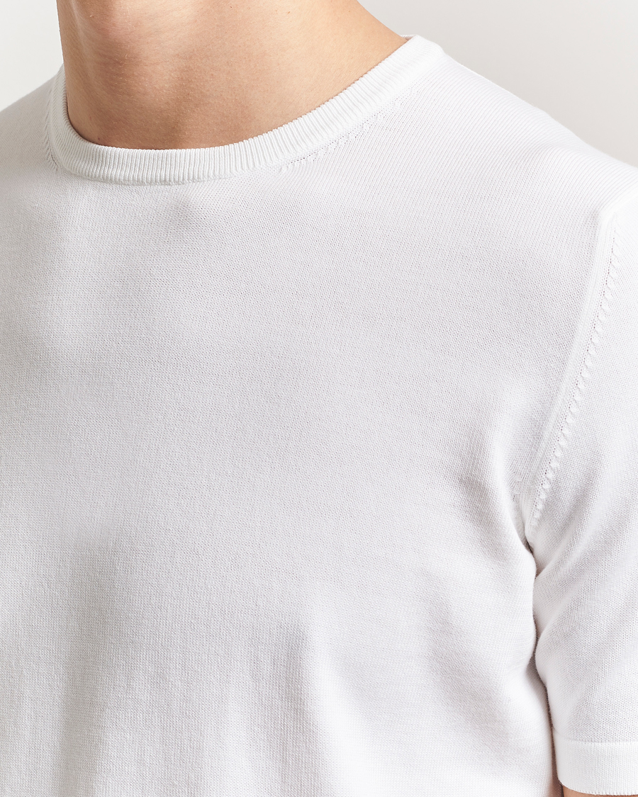 Uomini | T-shirt | Gran Sasso | Cotton Knitted Crew Neck T-Shirt White