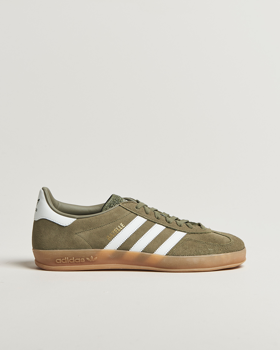 Uomini | adidas Originals Gazelle Indoor Sneaker Olive/White | adidas Originals | Gazelle Indoor Sneaker Olive/White