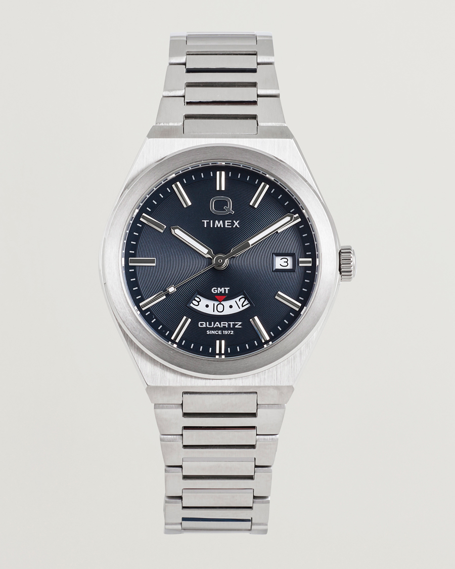 Uomini | Timex Q Timex Continental GMT Stainless Steel 39mm Black Dial | Timex | Q Continental GMT Stainless Steel 39mm Black Dial