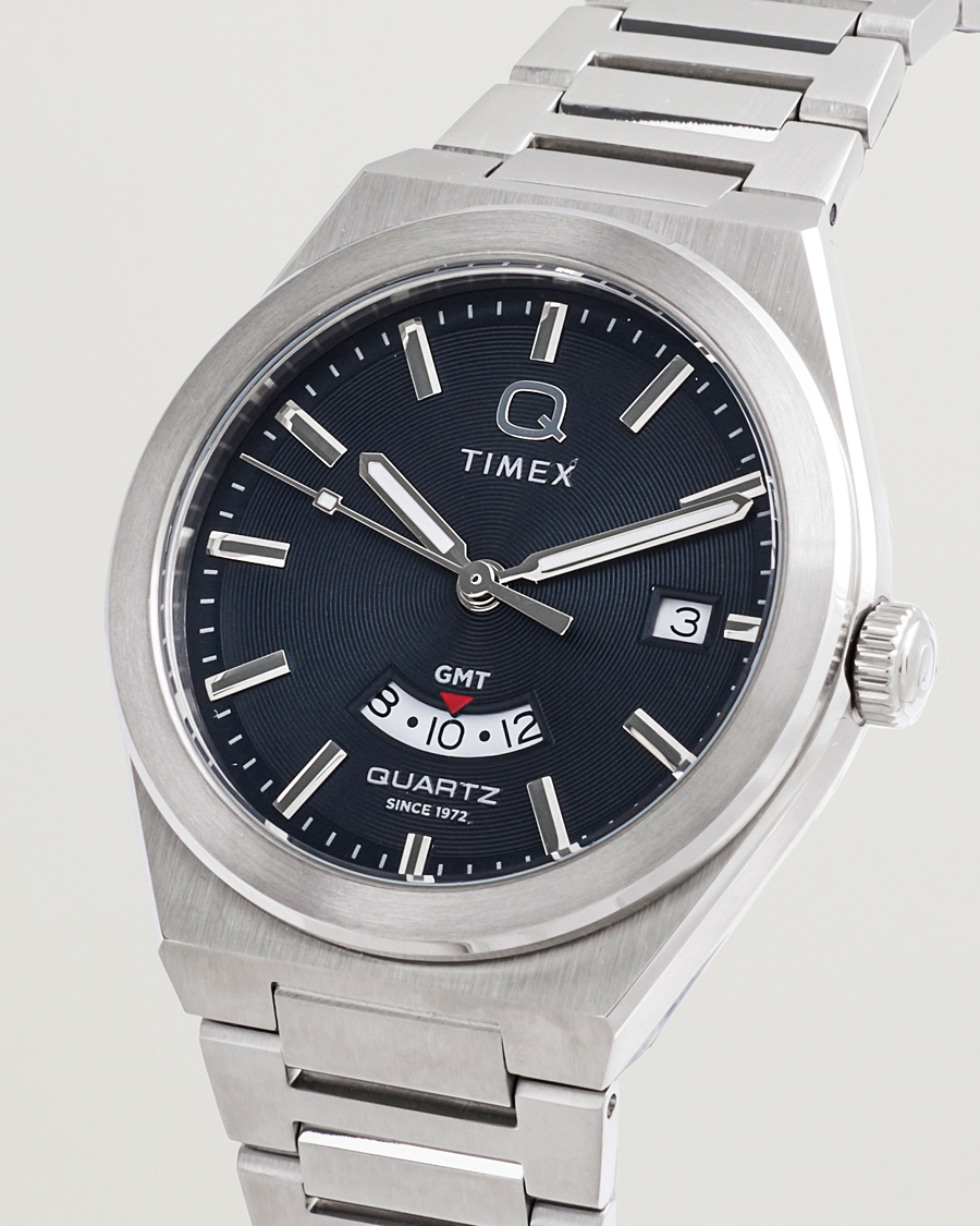 Uomini | Timex Q Timex Continental GMT Stainless Steel 39mm Black Dial | Timex | Q Continental GMT Stainless Steel 39mm Black Dial
