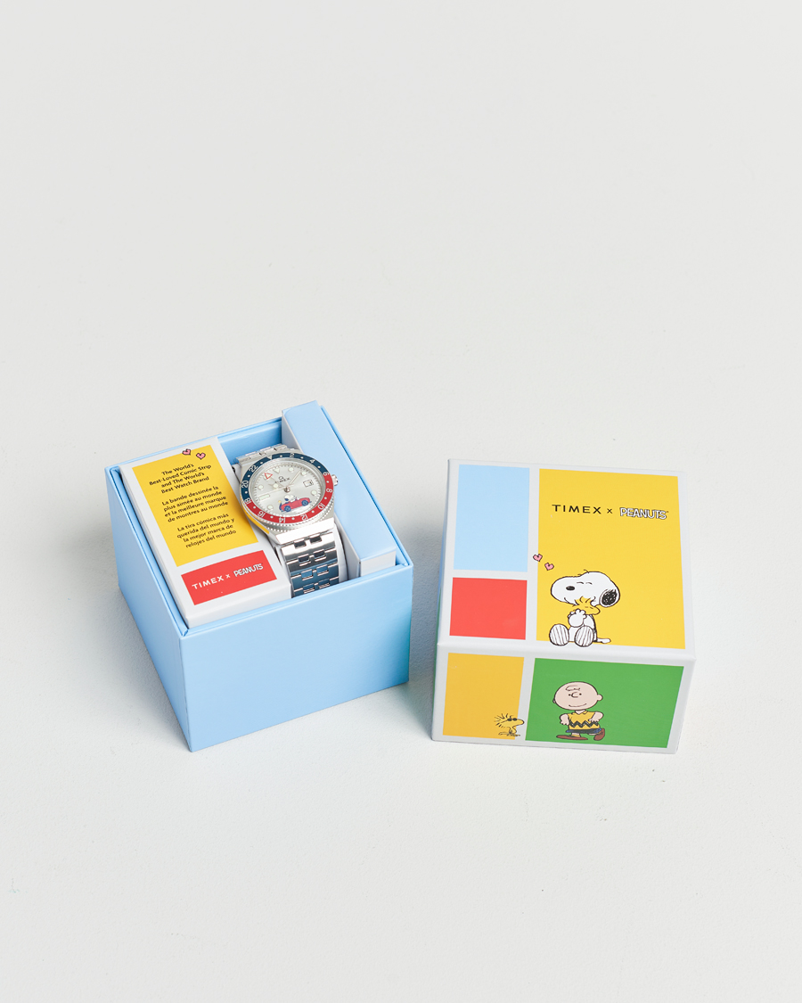 Uomini | Timex Timex X Peanuts Q GMT Snoopy 38mm Silver Dial | Timex | X Peanuts Q GMT Snoopy 38mm Silver Dial