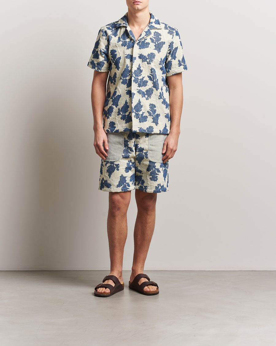 Uomini | Camicie | OAS | Short Sleeve Cuba Terry Shirt Sail Contrast