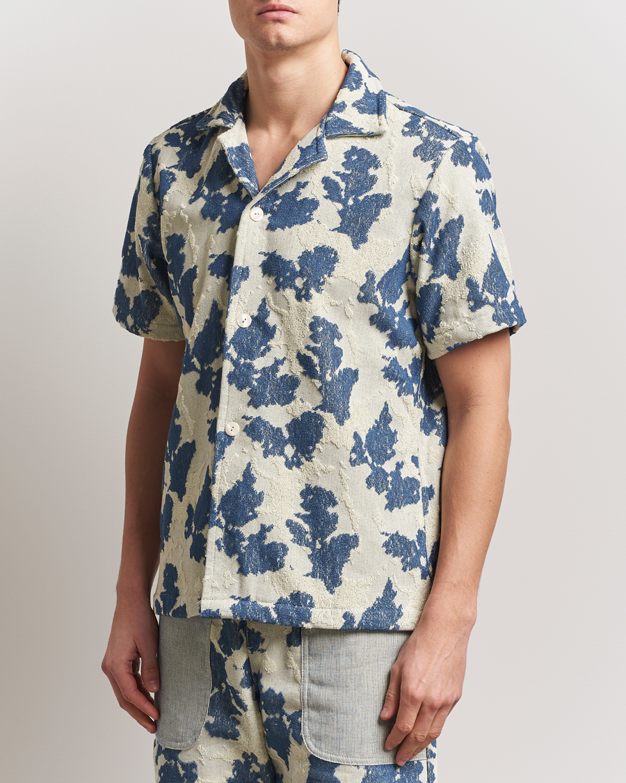 Uomini | Camicie | OAS | Short Sleeve Cuba Terry Shirt Sail Contrast
