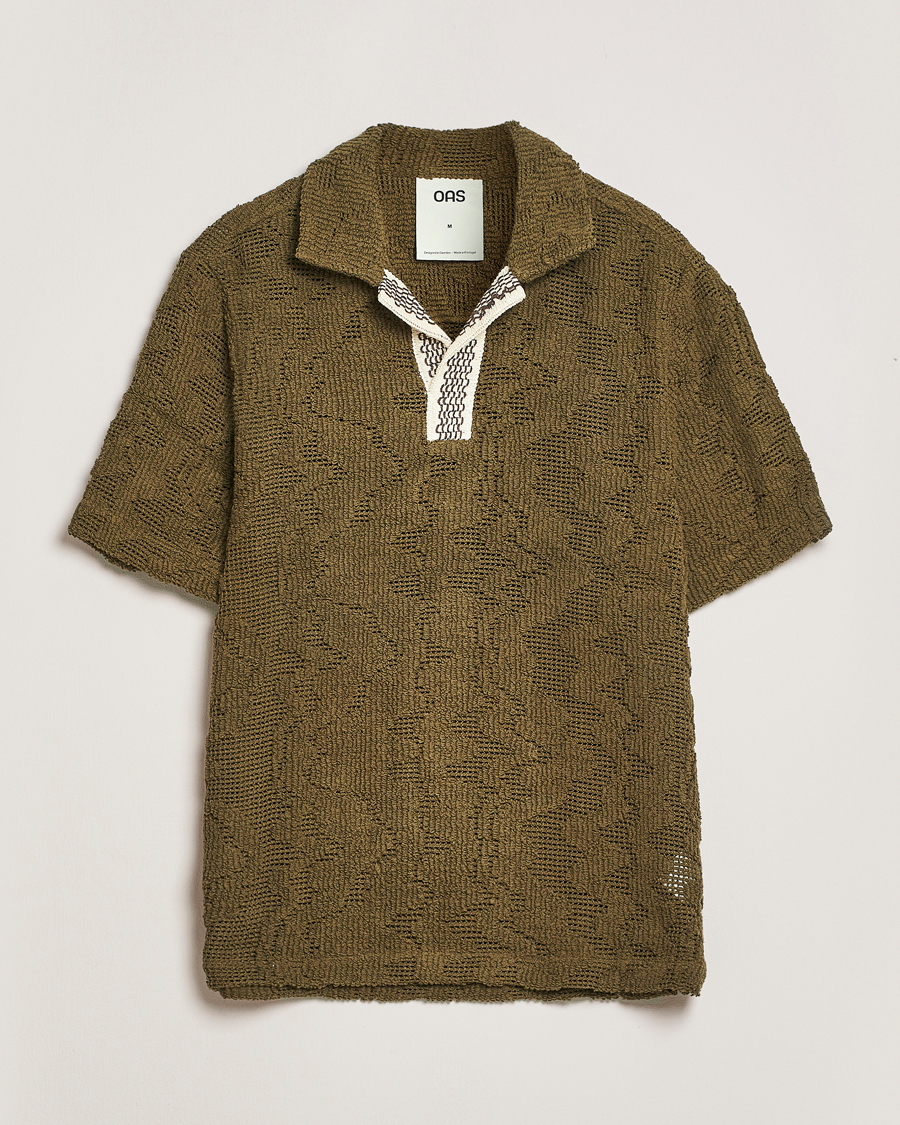 Uomini | Camicie | OAS | Cuba Crochet Shirt Pine Verve