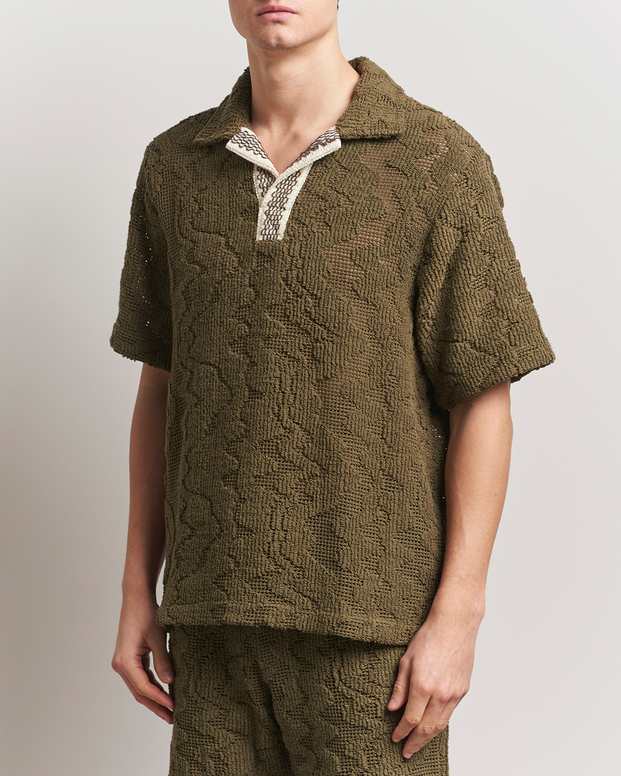 Uomini | Camicie | OAS | Cuba Crochet Shirt Pine Verve