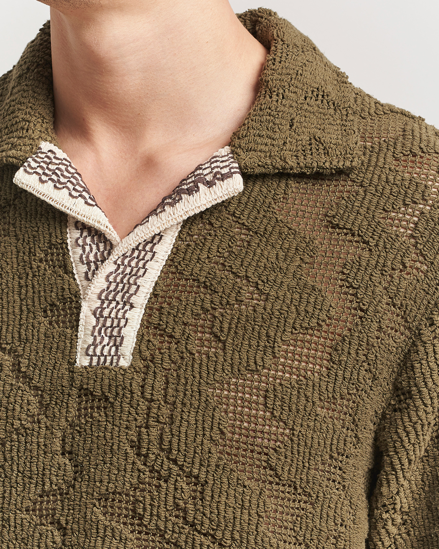 Uomini | Camicie | OAS | Cuba Crochet Shirt Pine Verve