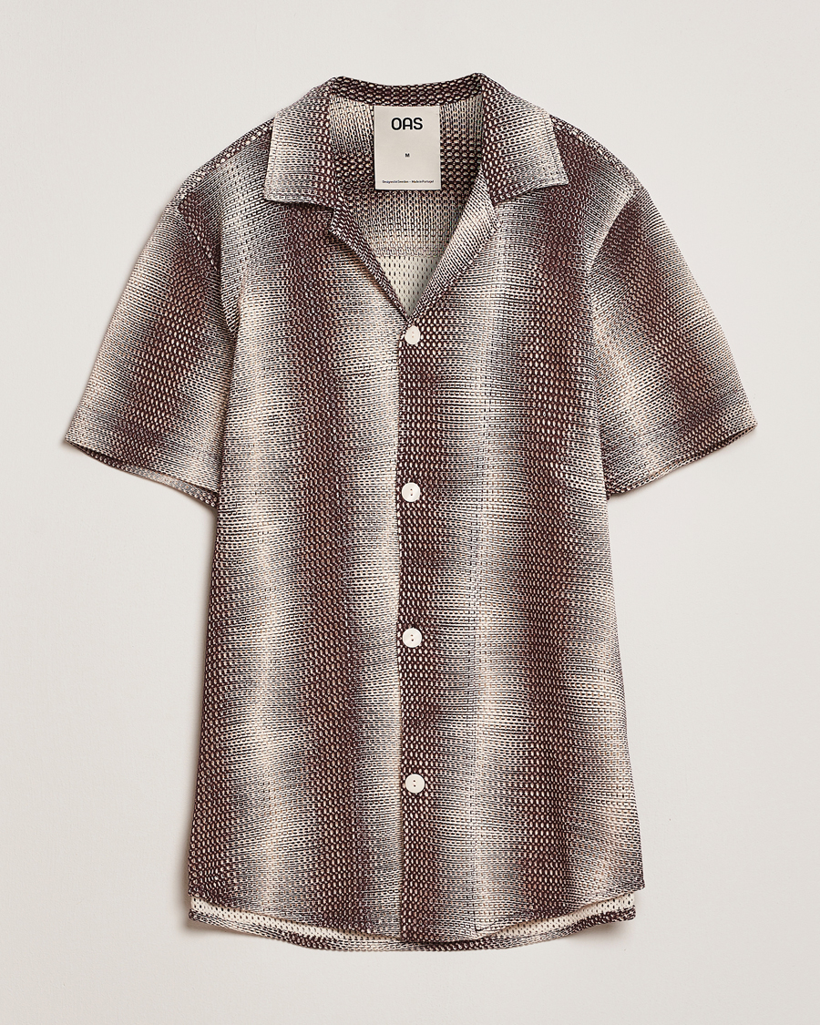 Uomini | Camicie | OAS | Short Sleeve Cuba Net Shirt Merlot Echo