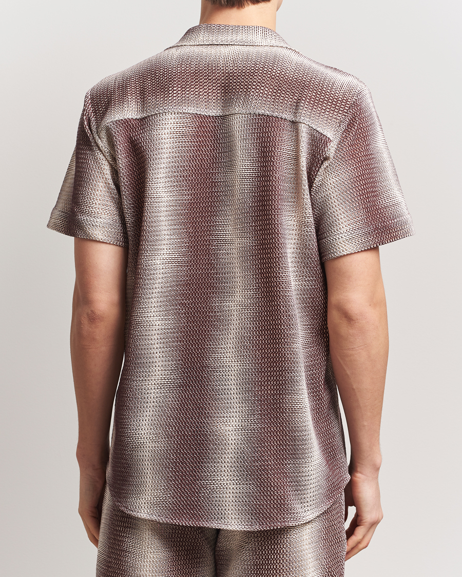 Uomini | Camicie | OAS | Short Sleeve Cuba Net Shirt Merlot Echo