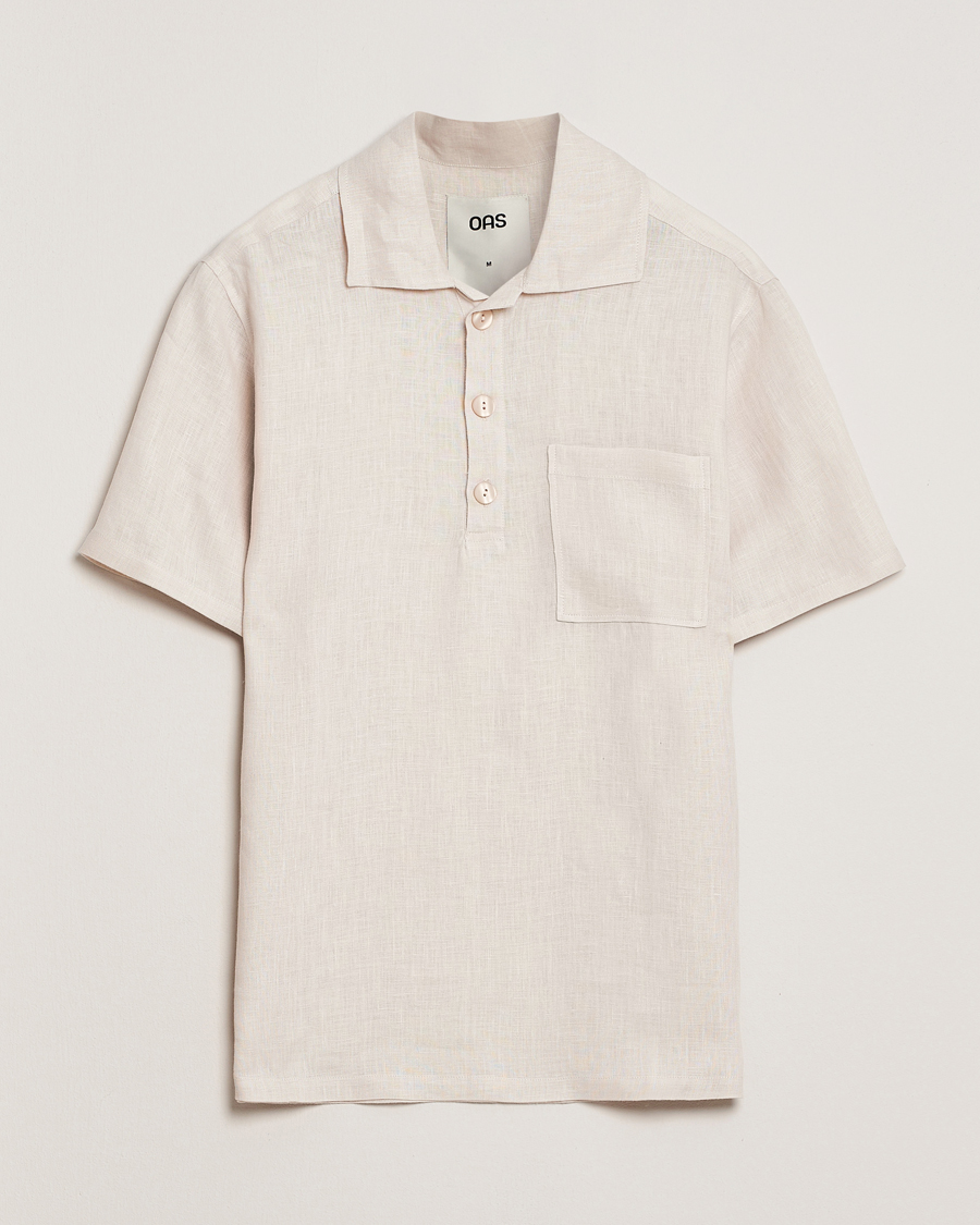 Uomini | Camicie | OAS | Cuba Linen Shirt Beige
