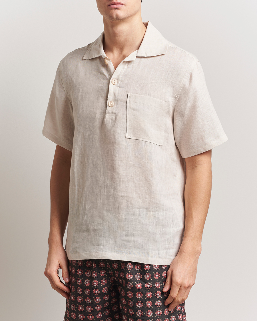 Uomini | Camicie | OAS | Cuba Linen Shirt Beige