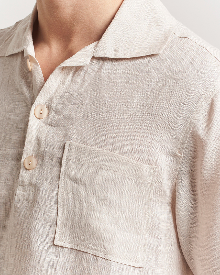 Uomini | Camicie | OAS | Cuba Linen Shirt Beige