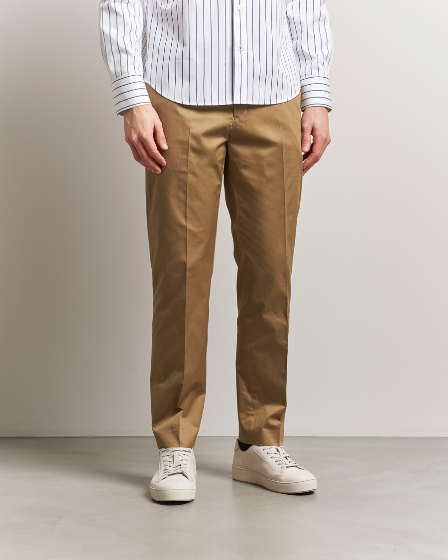 Uomini | Pantaloni | Tiger of Sweden | Tannen Cotton Drawstring Trousers Beige