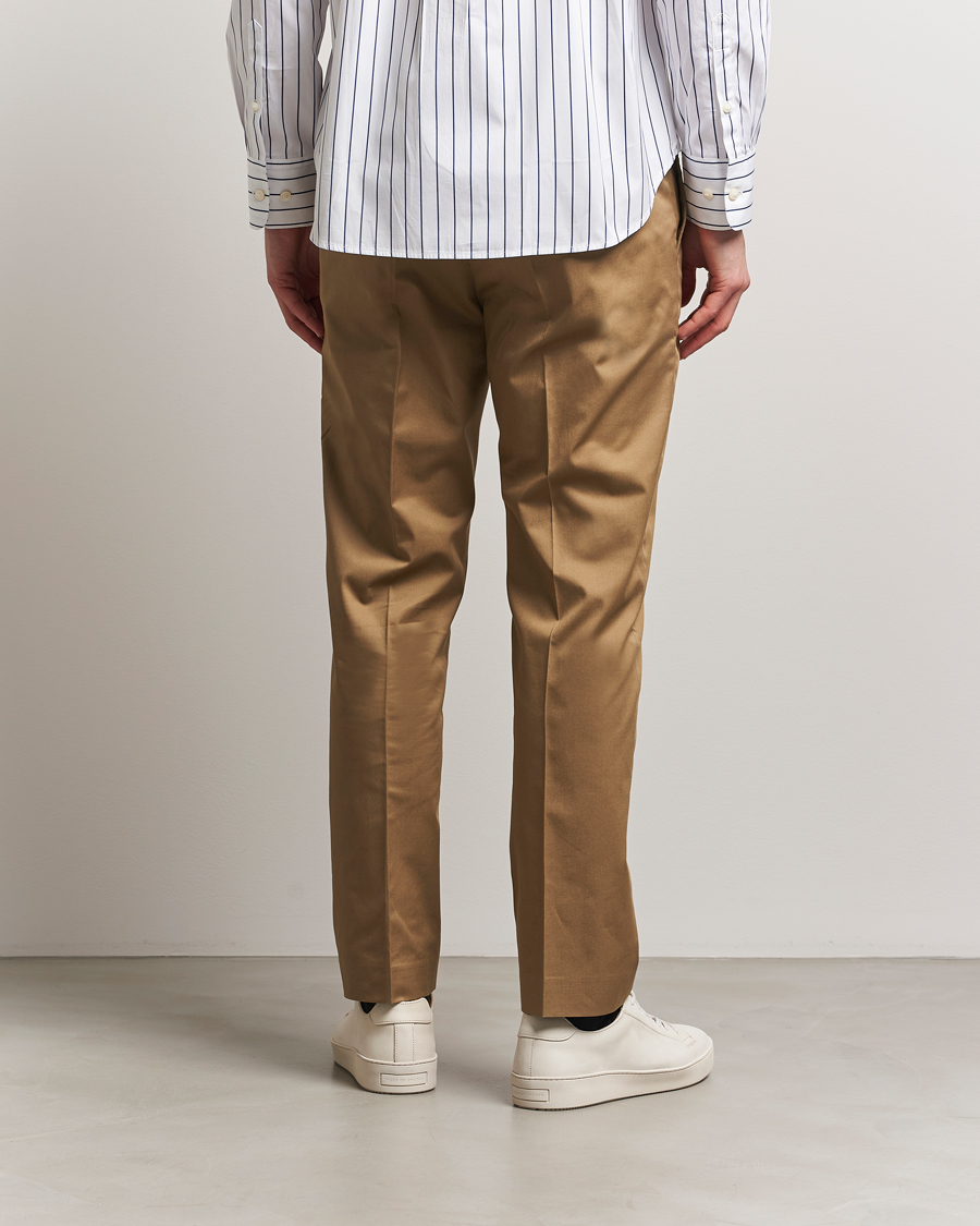 Uomini | Pantaloni | Tiger of Sweden | Tannen Cotton Drawstring Trousers Beige