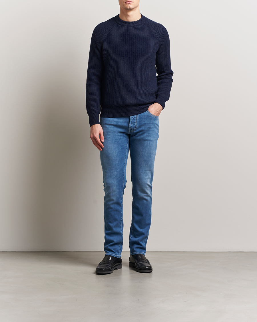 Uomini | Jeans | Jacob Cohën | Bard Slim Fit Stretch Vintage Jeans Medium Blue