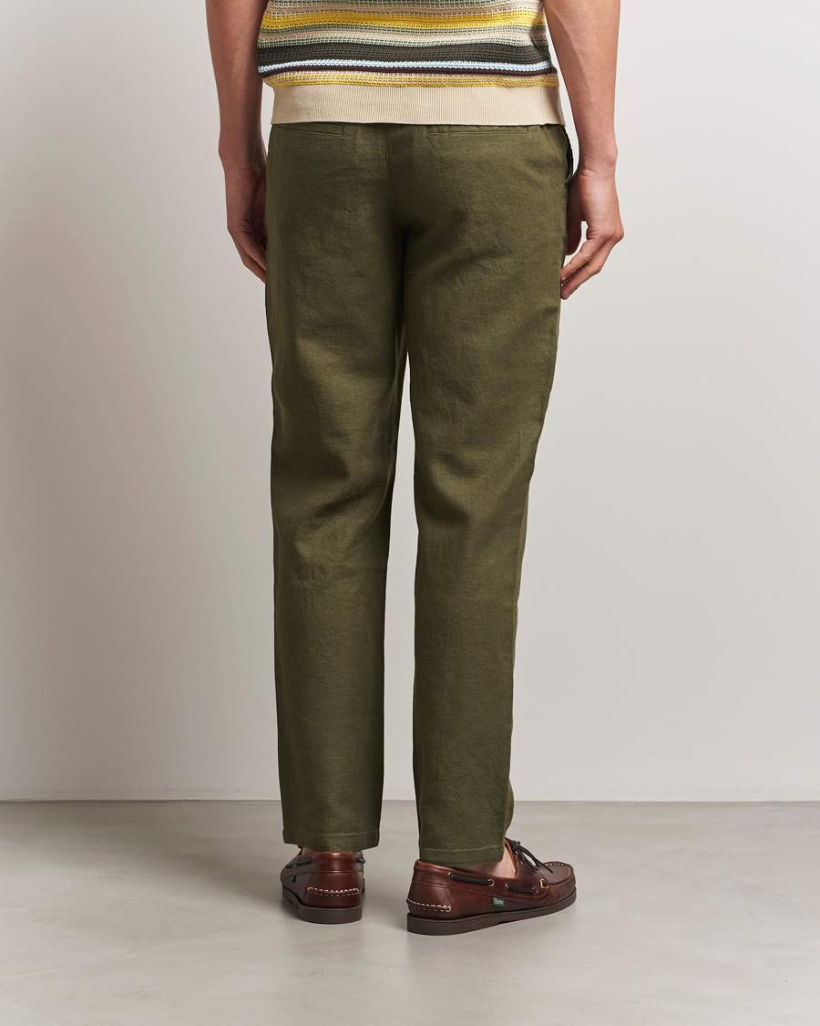 Uomini | Pantaloni | LES DEUX | Patrick Linen Pants Olive Night
