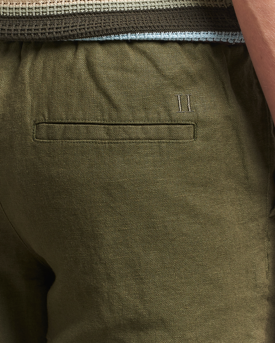 Uomini | Pantaloni | LES DEUX | Patrick Linen Pants Olive Night
