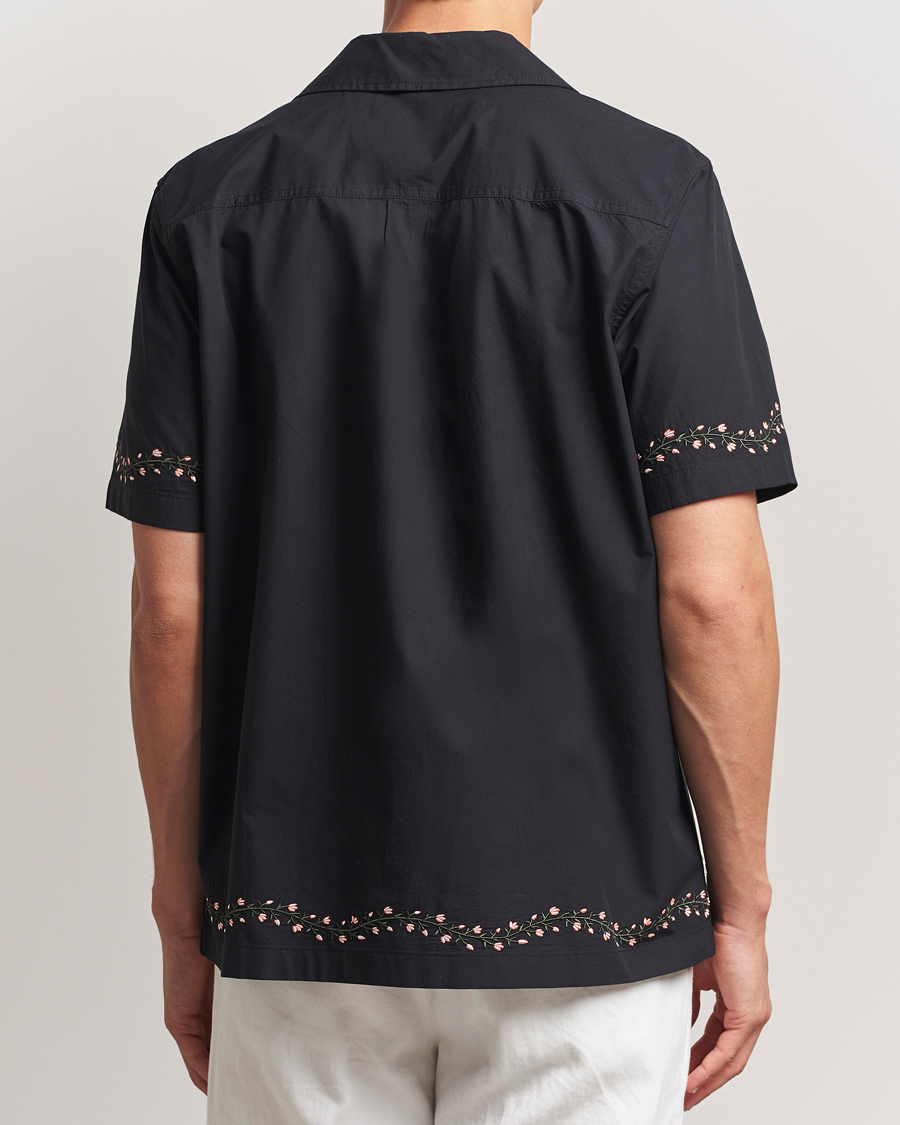 Uomini | Camicie | LES DEUX | Lesley Embroidery Short Sleeve Shirt Black