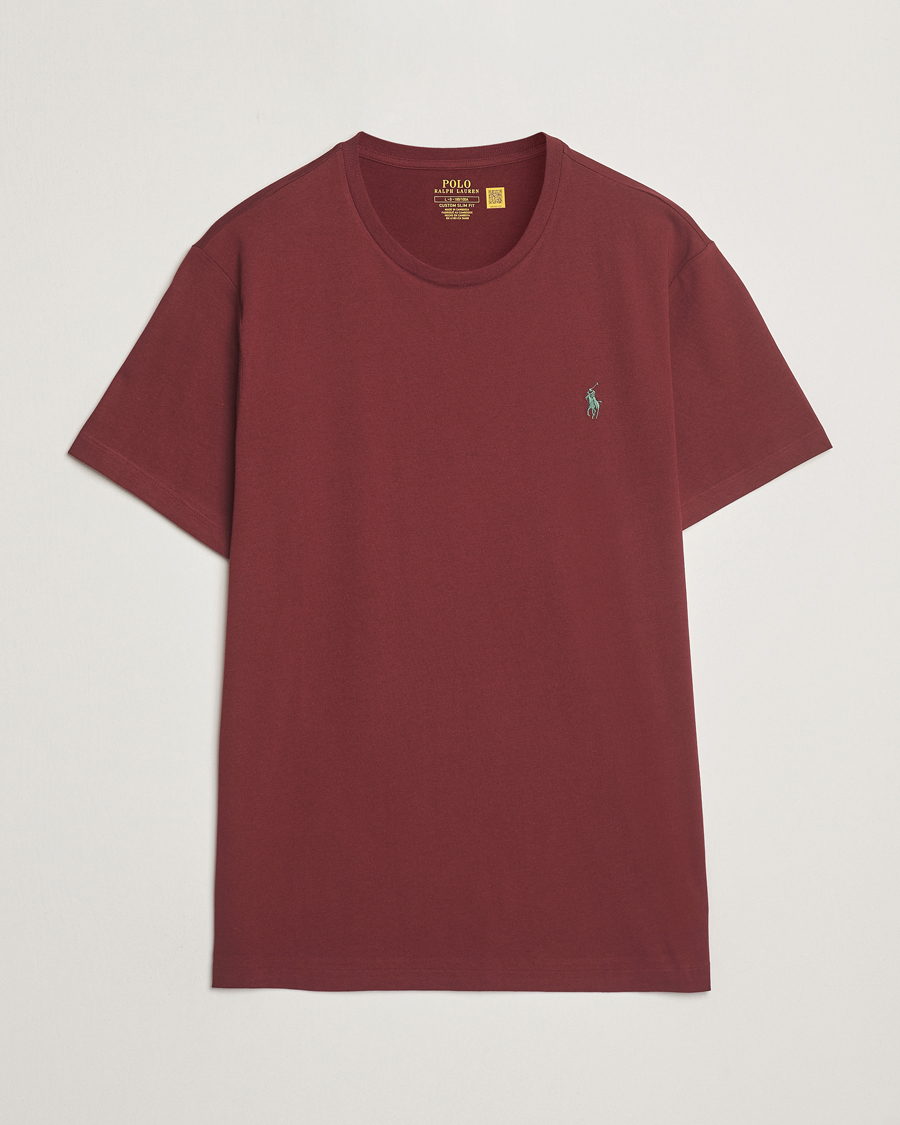 Uomini | T-shirt | Polo Ralph Lauren | Custom Slim Fit Crew Neck T-Shirt Red Wine