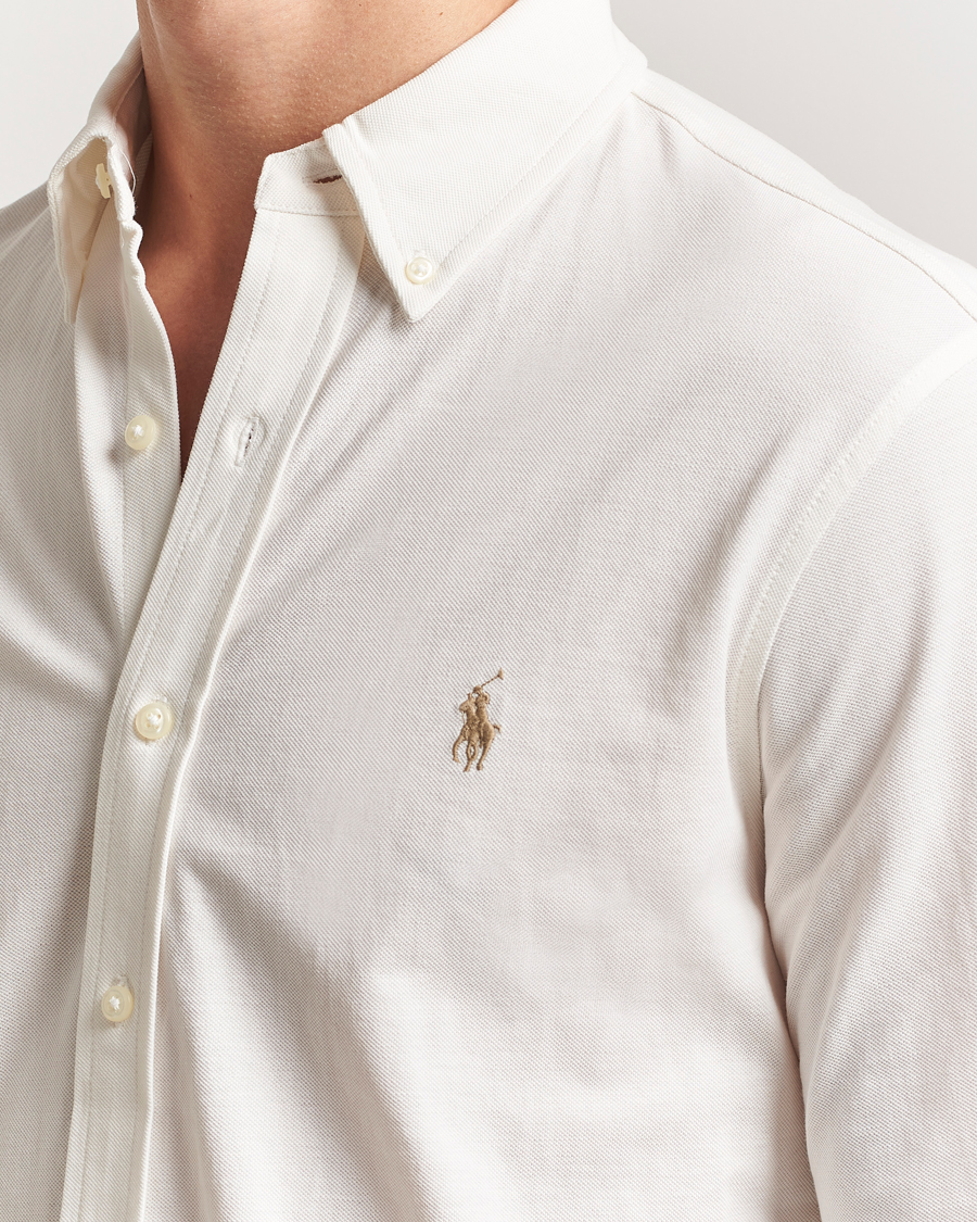 Uomini | Camicie | Polo Ralph Lauren | Featherweight Mesh Shirt Pale Cream