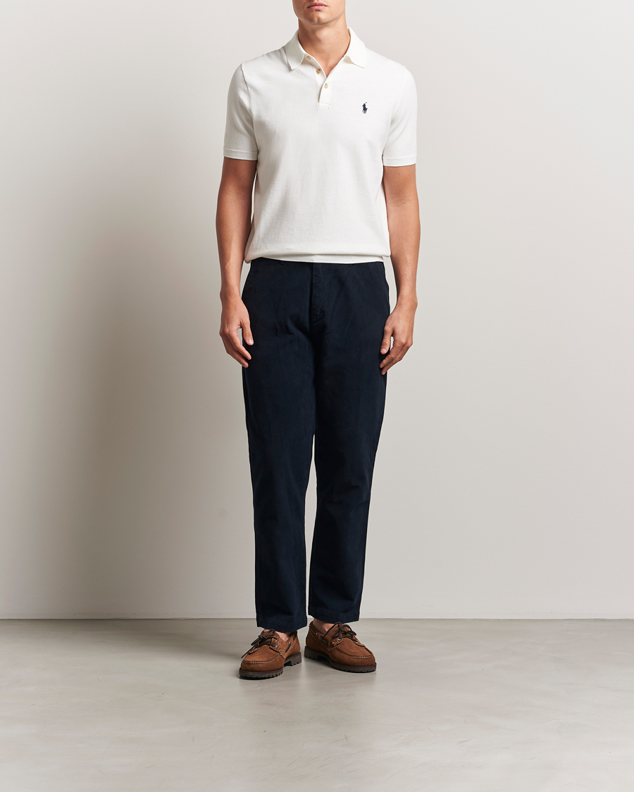 Uomini | Maglieria | Polo Ralph Lauren | Knitted Short Sleeve Polo Deckwash White