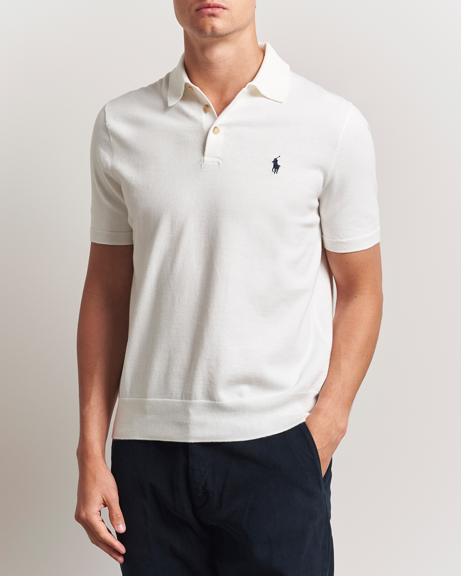Uomini | Maglieria | Polo Ralph Lauren | Knitted Short Sleeve Polo Deckwash White