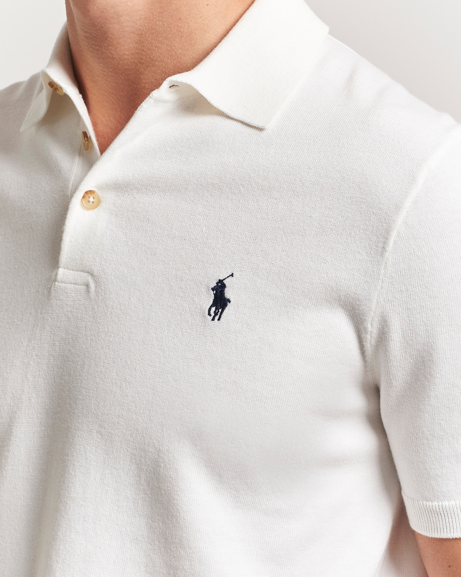 Uomini | Maglieria | Polo Ralph Lauren | Knitted Short Sleeve Polo Deckwash White