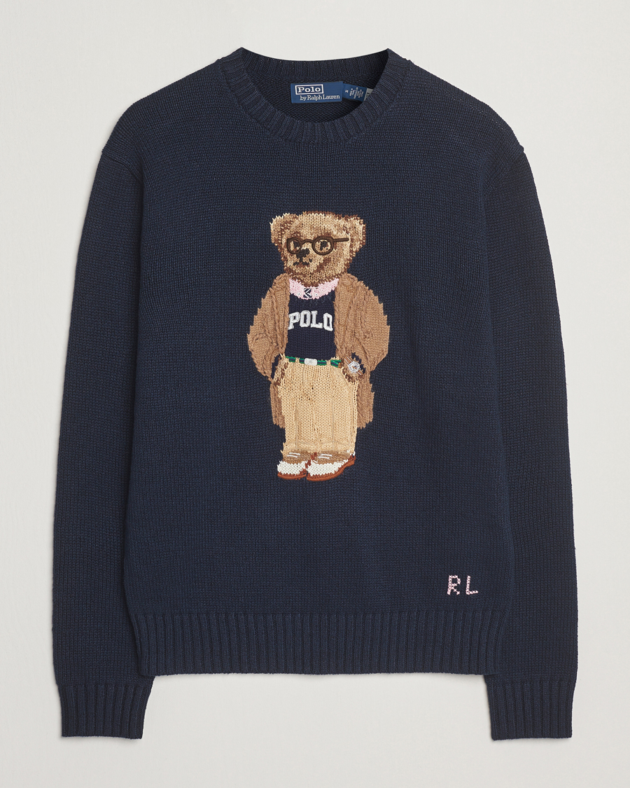 Uomini | Maglieria | Polo Ralph Lauren | Linen/Cotton Bear Pullover Bear Navy