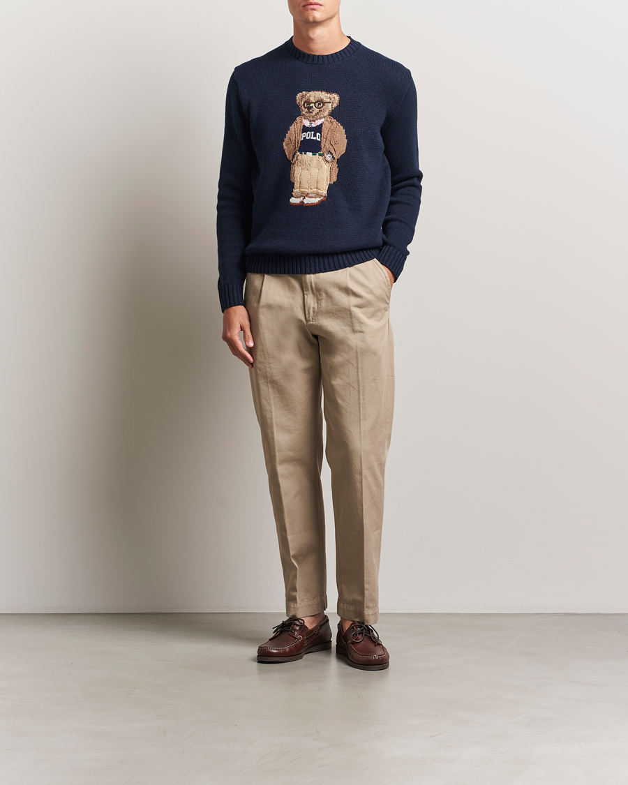 Uomini | Maglieria | Polo Ralph Lauren | Linen/Cotton Bear Pullover Bear Navy
